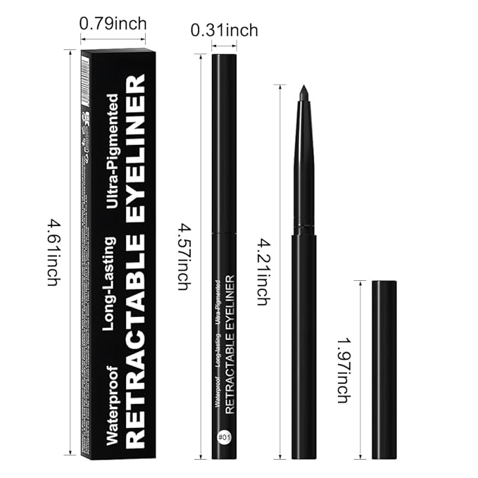 evpct 4Pcs White Blue Eyeliner Pencils Set for Eyes, Black Brown Eye Liner Pencil Makeup Waterproof Smudge Proof, Colored Gel Waterline Eyeliner Liquid, Face Eye Paint Stick Lipstick Halloween Makeup
