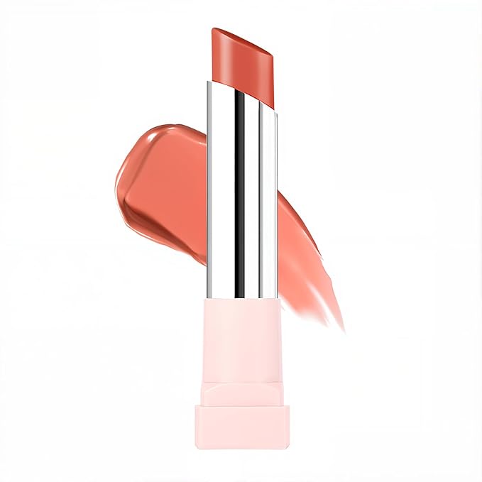 Hydrating Glaze Lip Balm, tinted Lip Balm with 24HRs of Smooth, Moisturizing Shine, Non-Sticky Shine with Hyaluronic Acid, Sheer Baby Pink (Caramel Glow)