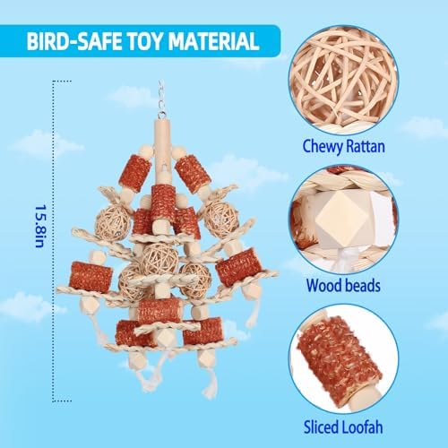Bird Toys,Natural Corn Stick Parrot Toys Hanging in Bird Cages