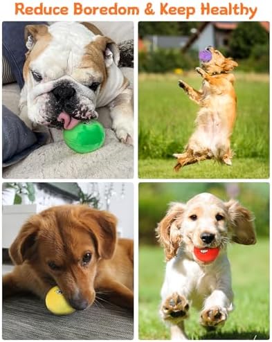 Squeaky Dog Toys, Interactive Soft Plush Puppy Toy Balls for Small Medium Breed, Cute Stuffed Pet Teething Ball Pack to Keep Dogs Busy