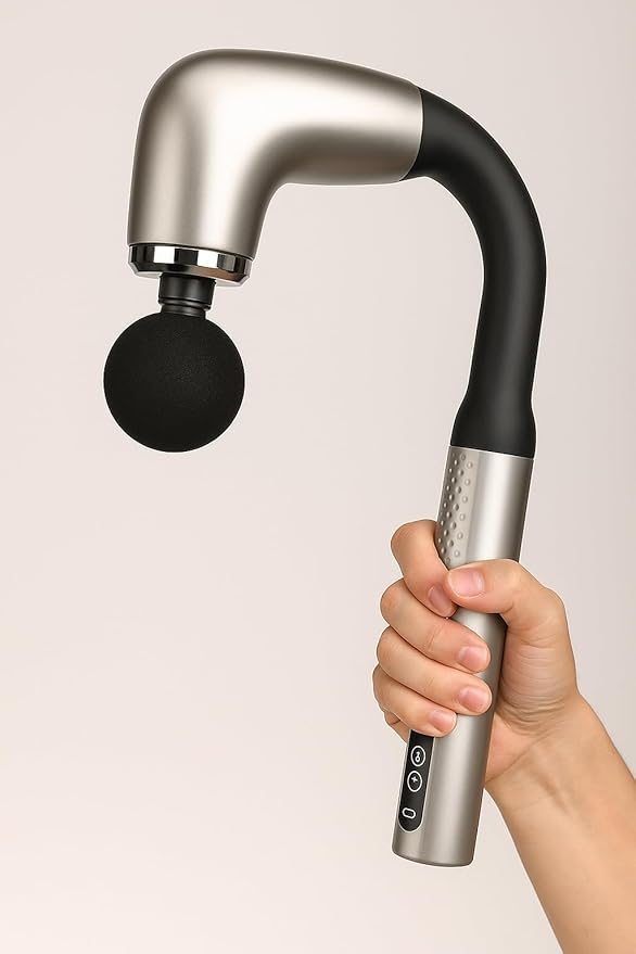 Handheld Cordless & Rechargeable Back Massager - Quiet - Full Body Massage Device for Women, Aches Relief, Sports Recovery and Deep Relaxation - 99Silver