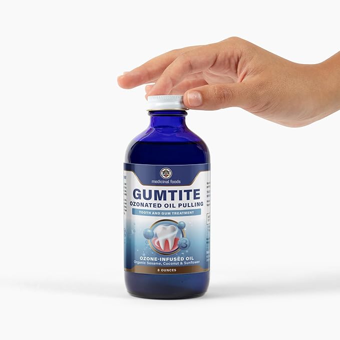 Medicinal Foods Gumtite Ozonated Mouthwash Oil | Natural Treatment for Gum Health | Oral Care | Gum Inflammation Relief | Plaque Prevention | Fight Bad Breath | Gum Repair & Dental Health