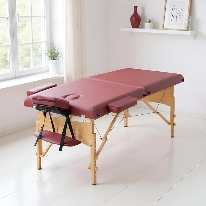 BestMassage Massage Bed Portable Massage Table 2 Folding Lash Bed Height Adjustable 28 Inch Wide Spa Table with Non-Woven Bag for Spa Footmassage Facial CareSpa Tattoo