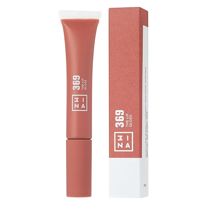 3ina MAKEUP - Vegan - Cruelty Free - The Lip Gloss 369 - Brown Pink Lip Gloss - Mirror-effect - Glossy Look - Creamy Texture - Highly Pigmented - Lip Gloss with wand