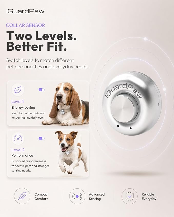 Automtic Dog Door Collar Sensor, for Smart Pet Door, 1 PCS | Compact 3 cm Collar Sensor, Aluminum Cover with Rounded Edges, For Dogs and Cats, 2 Levels, For iGuardPaw Smart Pet Door