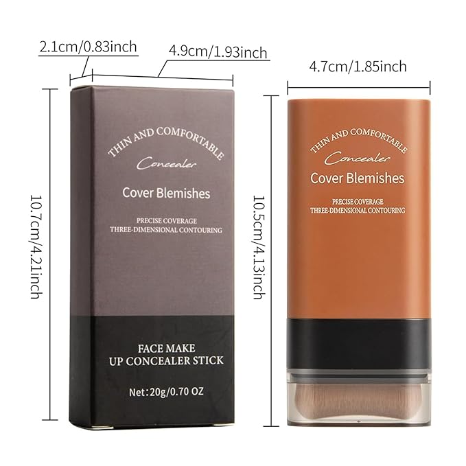 Flawless Face Foundation Stick,Korean Lightweight Hydrating Foundation Contour Stick with Brush,Multi-Use Face Makeup Sticks,Waterproof Thin and Cover Blemishes for All Skin Types (03#Pink Velvet)