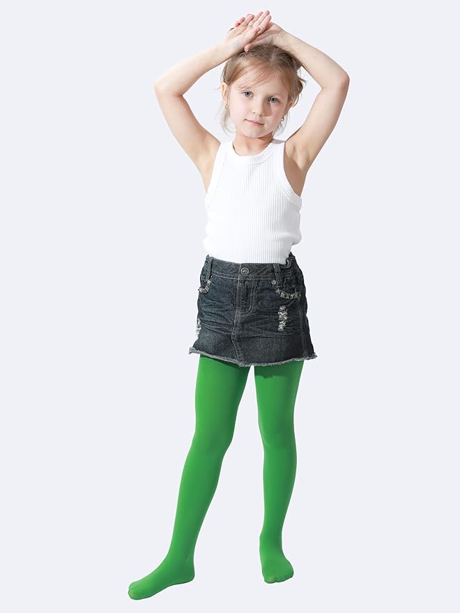 EVERSWE Girls Semi Opaque Footed Tights, Microfiber Tights
