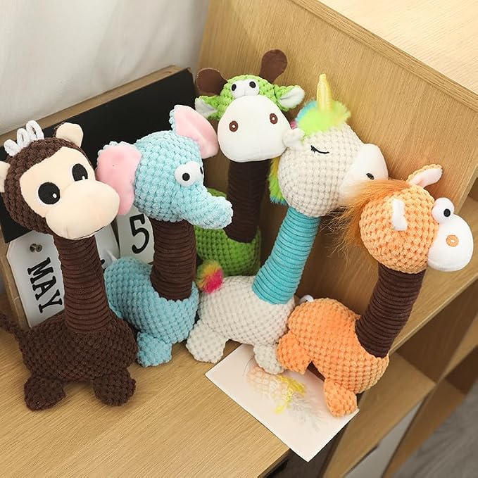 Squeaky Plush Dog Toys, Cute Animal Pet Toy for Small Dogs, Steer