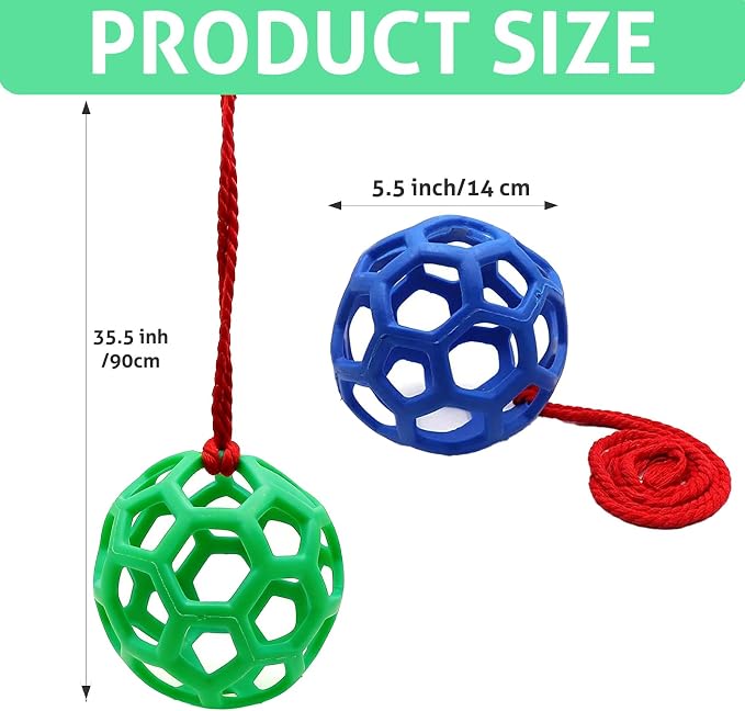 2-Pack Pig Treat Ball Toy – Chew Feed Ball with Hanging Rope