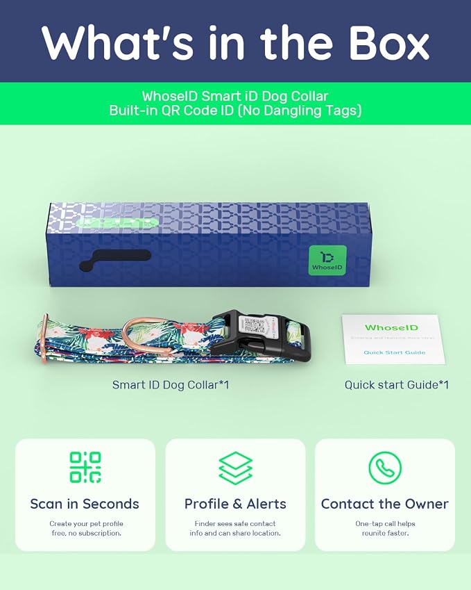 Dog Collar for Small Dogs with Smart QR Tags