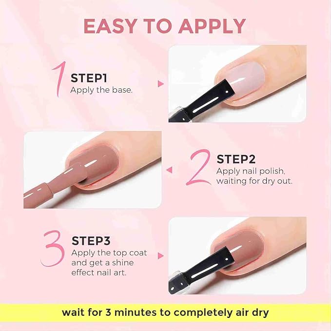 NovaCharm Sheer Nail Polish Nude - Fast Drying Neutral Nail Polish Quick Dry - Long lasting Jelly Nail Varnish High Coverage - Water Based Natural Nail Gel No Required UV/LED Lamp