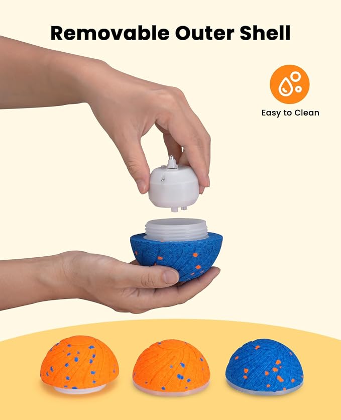 Xeuch Smart Interactive Dog Balls, Automatic Moving Bouncing Ball, E-TPU Material, Motion Activated Rotating Toy for Dogs Puppies, Enrichment & Stimulation Toys for Indoor & Outdoor (Deep Blue)