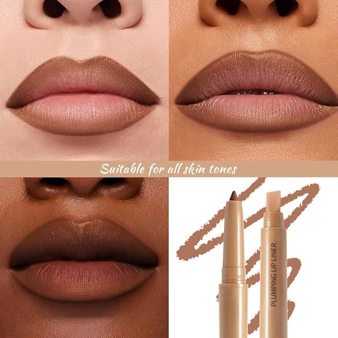 Plum Matte Lip Liner Pencil, Long-Lasting Waterproof, Creamy Formula with Silicone Smudger (6#, 1 Count (Pack of 1))