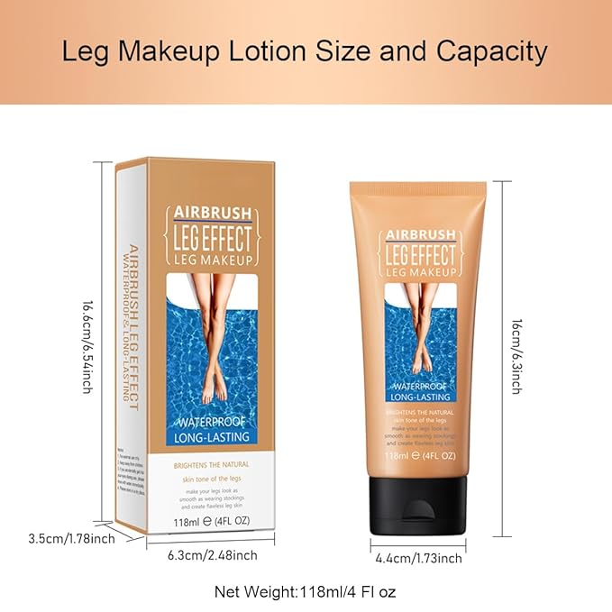 Leg Makeup Waterproof No Transfer,4 Fl Oz Leg Vein Cover up Makeup,Leg and Body Scar Cover up Makeup,Long Lasting Body Foundation,Leg Concealer for Women,Leg and Body Makeup Lotion (Brown, 4oz)