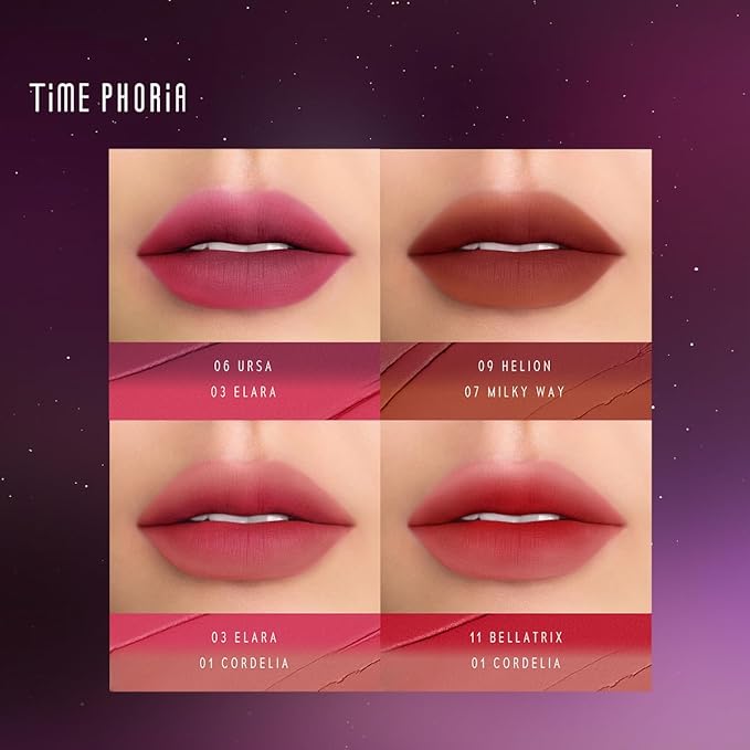NEBULA VELVET LIP CREAM-Long Lasting Lip Stain, Waterproof and Transferproof Lip Tint, Matte Finish, Smooth Out Lip Lines, Lightweight & High Coverage, Stocking Stuffers (08 EQUINOX)