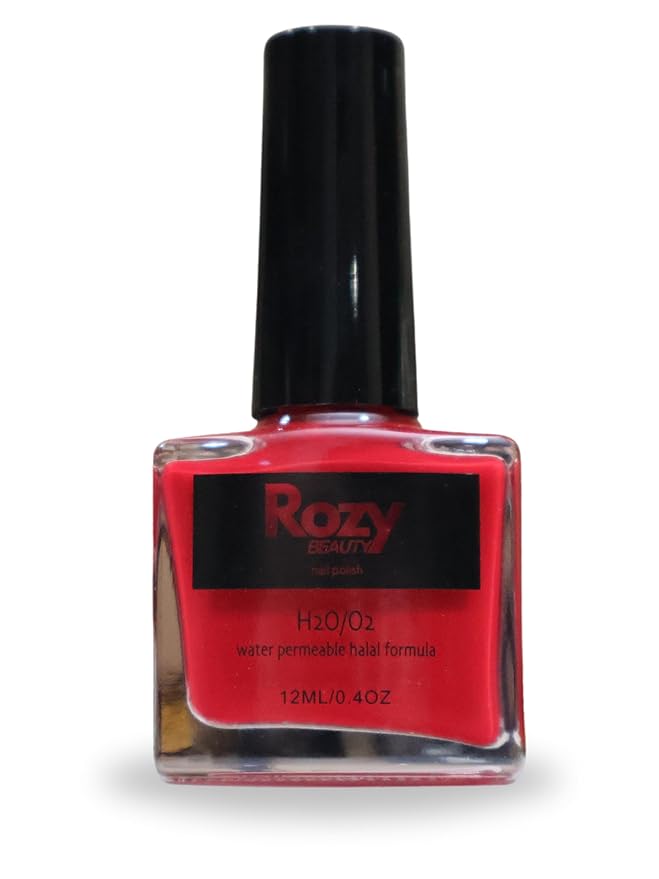 Halal-Certified, Wudu Friendly, Water Permeable, Breathable, and Fast Drying Nail Polish (Rozy, 12 ml)