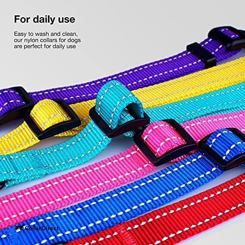 Reflective Dog Collar, Quick-Release Buckle (Black, 7-11 Inch (New))
