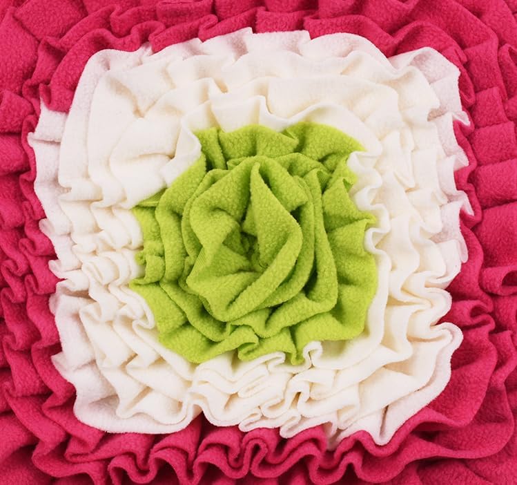 Vedem Small Animal Snuffle Mat Fleece Foraging Mats Interactive Feeding Toy Rabbit Guinea Pig Rat Hamster Anti Slip Treat Dispenser (Red)