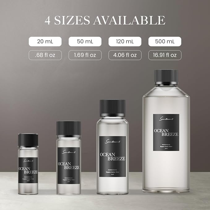 Scentiment Ocean Breeze Diffuser Oil - Premium Hotel Scent with Notes of Bergamot, Lemon, Jasmine with Marine & Amber Home Scent, Hotel Fragrance Oil Diffuser Refill - 1.69 fl oz (50 mL)
