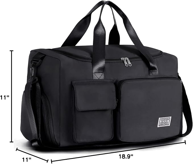 FIORETTO Women's Gym Duffle Bag with Shoes Compartment, 30L Capacity, Ideal for Travel, Gym, Sports, Duffel, Weekender