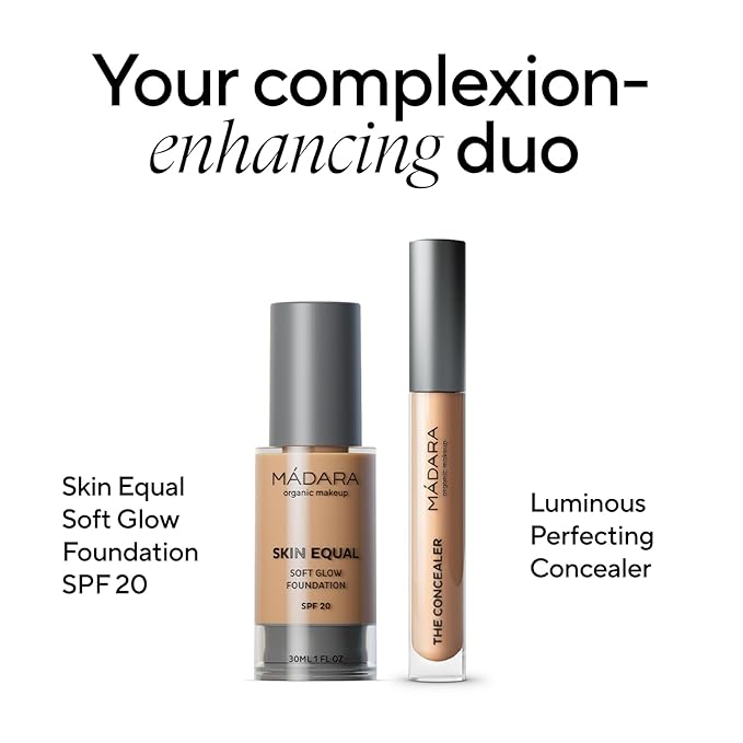MADARA Liquid Foundation Face Makeup – Skin Equal Soft Glow Mineral Foundation SPF15 Sand 40-30 ml, with Hyaluronic Acid, Buildable Medium Coverage, Dewy Finish, Vegan, COSMOS natural certified