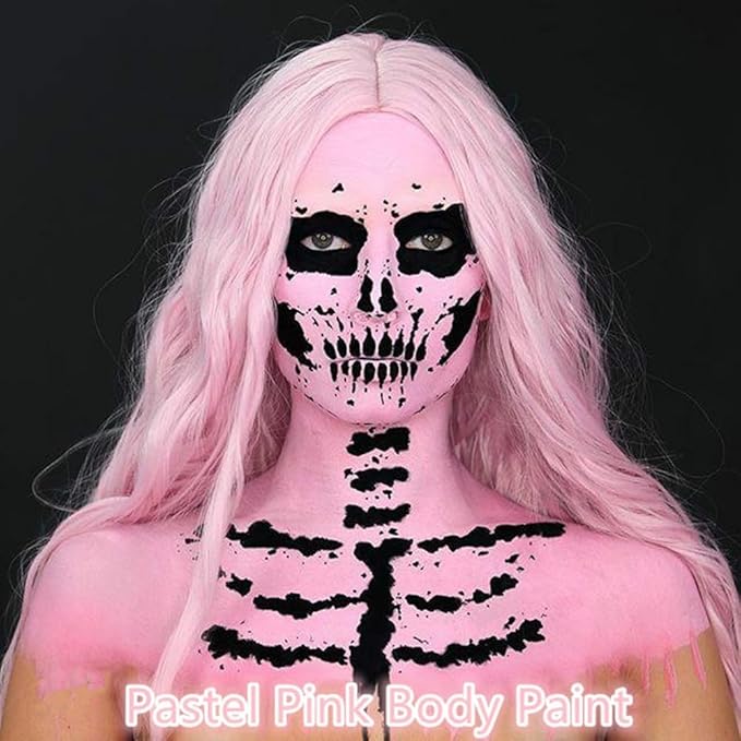 Go Ho Light Pink Face Body Paint Stick,Water Based Washable Face Paint Stick,Non-toxic Full-coverage Cream Light Pink Body Paint for Halloween Cosplay SFX Makeup