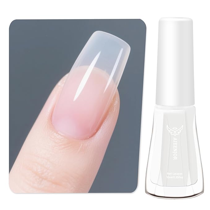 Milky White Nail Polish, Quick Dry White Nail Polish, Non-Gel, Streak Free, Long- Last Fingernail Polish for Nail Manicure Salon DIY Nail Art, 0.35 Fl Oz