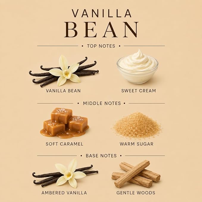 Affinati Vanilla Bean 10 oz Scented Candle – Long Lasting Luxury Soy Blend Candle for Home, Strong Scent Throw Warm Sweet Cream Aromatherapy Candles, Clean Burning Elegant Home Fragrance Gift