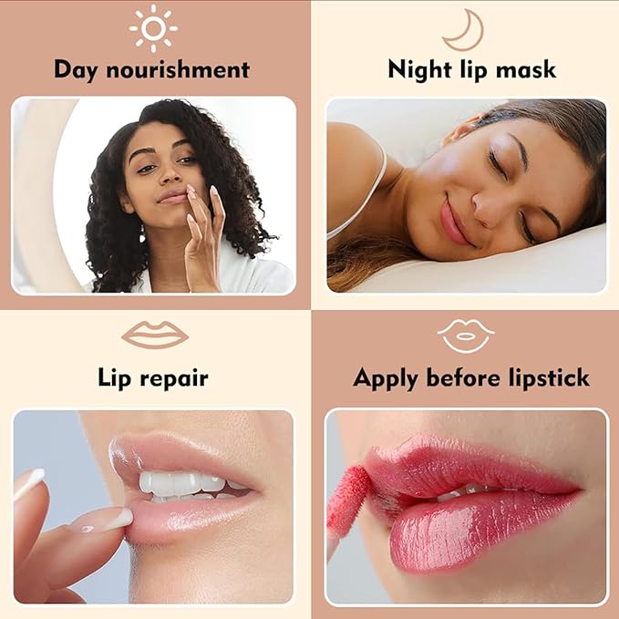Honey Lip Balm, Strawbemy Apple Watermelon Cherries, Coconuts, Peaches, Grapes, Mint Lip Mask, Moisturizing Lip Sleeping Mask, Hydrate Repair Prevent Dry Cracked Lip (4 Flavors)