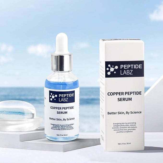 Copper Peptide Serum for Face - Anti Wrinkle - Hyaluronic Acid - Raw Aloe - Increase Collagen - 1oz/30ml - Anti Aging for Skin