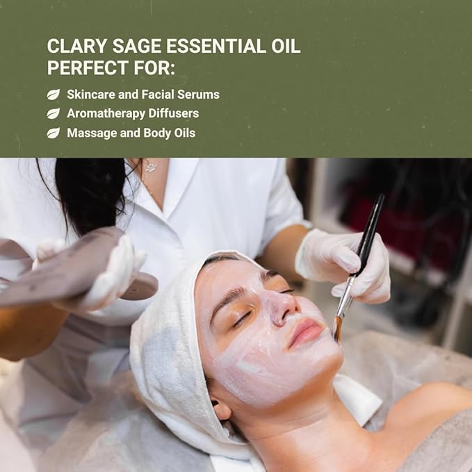 Clary Sage Essential Oil - Direct from France - Steam Distilled - Aceite de Salvia Esclarea for Aromatherapy, Massage, Diffuser, DIY Candle and Soap Making - 2lbs