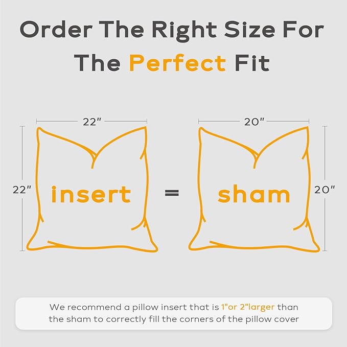 SAVORI Set of 2 Down and Feather Throw Pillow Inserts 22x22 Soft Fluffy Pillow Inserts with 100% Down-Proof Cotton Cover, Decorative Square Cushion Inner for Sofa Couch Bed-White