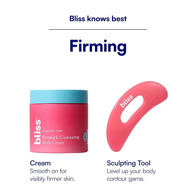 Bliss Fabgirl Firm Body Firming & Contouring Cream – Hydrating Skin Tightening Lotion with Collagen Amino Acids, Caffeine & Niacinamide - Improves Elasticity, Smoothness & Texture-For All Skin Types