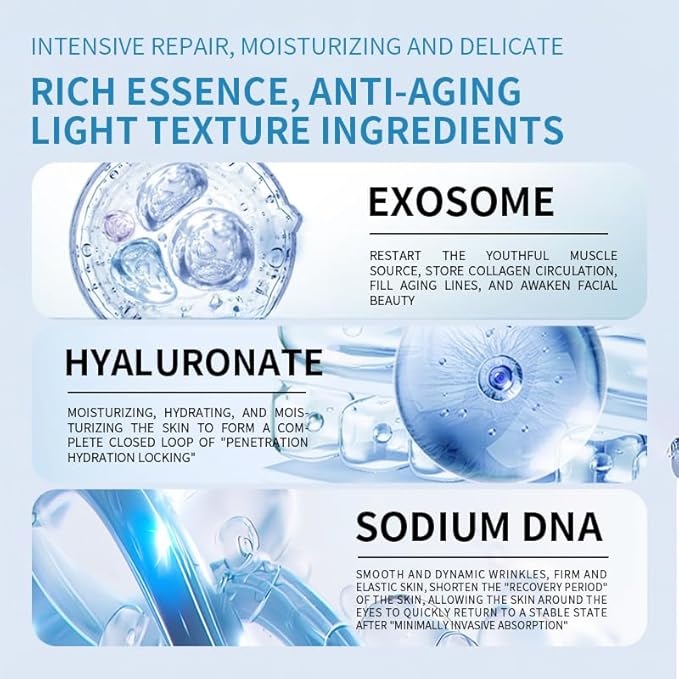 Helixium GlacialRefresh Dissolving Hydration Matrix Hyaluronic Acid Patches - Deep Hydrating, Plumping & Wrinkle-Smoothing for Face - Skin Treatment Mask
