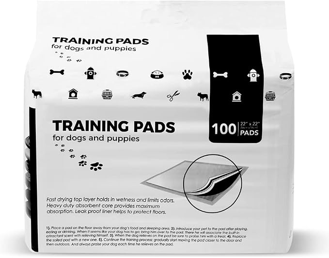 BV Puppy Pads Leak-Proof 100 Count 22"x 22" - Absorbent Pee Pads for Dogs with 6-Layer Design, Rapid Dry Sheet & Built-in Attractant - Dog Pad with Odor Control, Perfect for Puppies & Senior Dogs