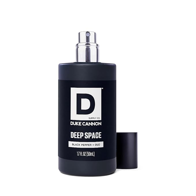 Duke Cannon Proper Cologne for Men - Men's Eau de Parfum - Fragrance for Lasting Wear - Essential Oils - Black Pepper & Oud - Deep Space, 1.7 fl oz