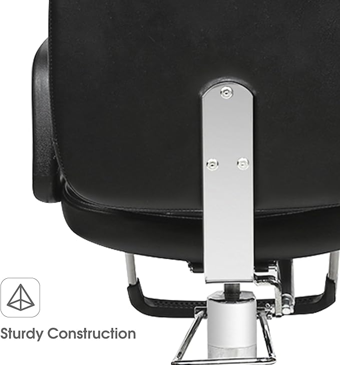 BarberPub Reclining Hydraulic Barber Chair Salon Beauty Spa Shampoo Equipment 2059 (Black)