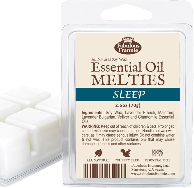 Fabulous Frannie Sleep Pure Essential Oils All Natural Soy Candle Meltie Tart (Chamomile, Marjoram, Bulgarian Lavender and Vetiver) 2.5oz