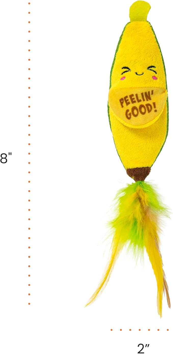 Catstages Kicker Peelin' Good Banana Dental Cat Toy with Catnip, 8"