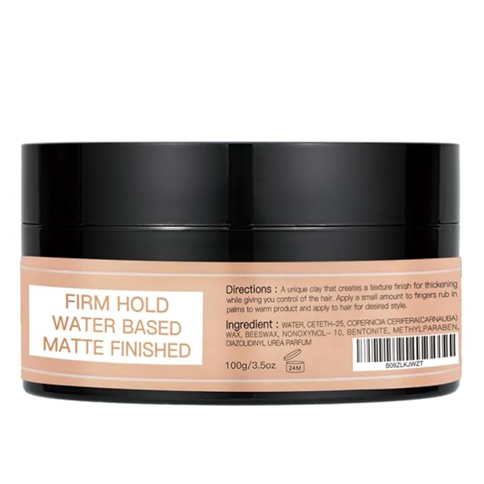 Hair Styling Clay for Men Firm Hold - Matte Finish Hair Clay Hair Paste Water Based Matte Texture Pomade Mens Hair Products - Hair Paste Clay Pomade Ideal for All Men's Hair Types 3.5oz (2PCS)