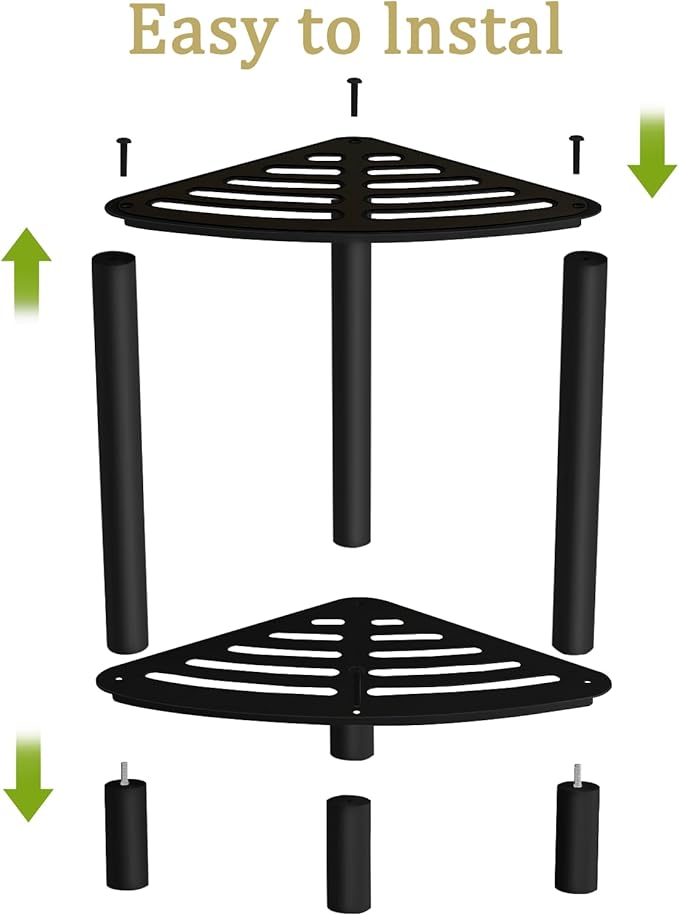 Stainless Steel Shower Stool, Shower Stool for Inside Shower,Corner Shower Bench for Shaving Legs,Shower Foot Rest for Small Bathroom, Matte Black Shower Seat