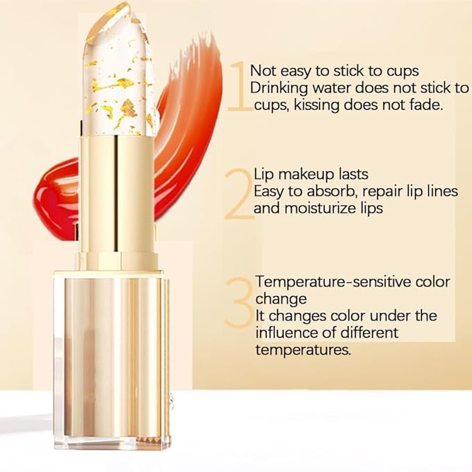 Transferproof Color Changing Lipstick pH Activated Tint Clear Lip stick That Changes Color, Long Lasting 24 Hours Moisturizing Glossy Shine Lip Gloss for Women BalmHymoisturizing
