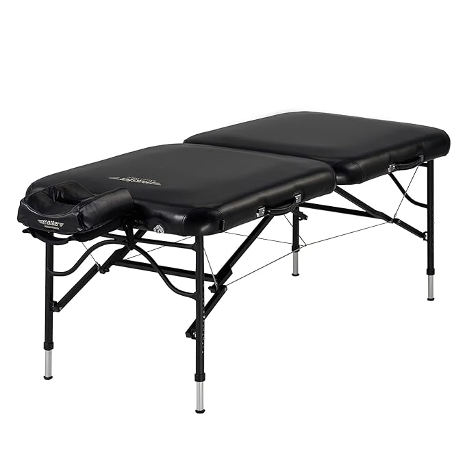 Master Massage 30" StratoMaster Air Massage Table Beauty Bed Package with Extra Music Master Ergonomic Dream Sound Face Cradle Cushion - Black Nano