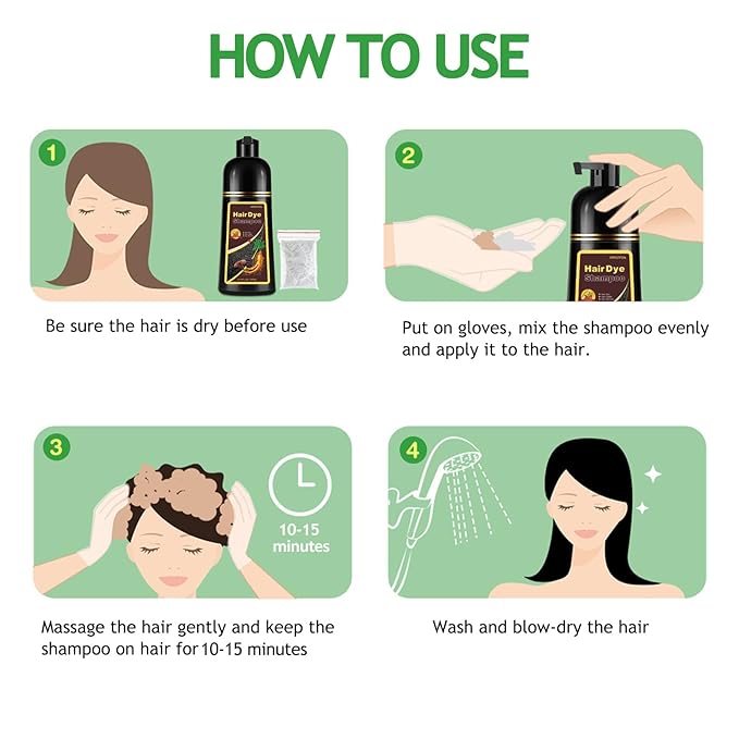 Agthyuve Hair Dye Shampoo 3 in 1, Light Brown Hair Dye 16.9 FL Oz, Hair Shampoo, Semi-Permanent Hair Color Shampoo, Lasts 30 Days (Light Brown)
