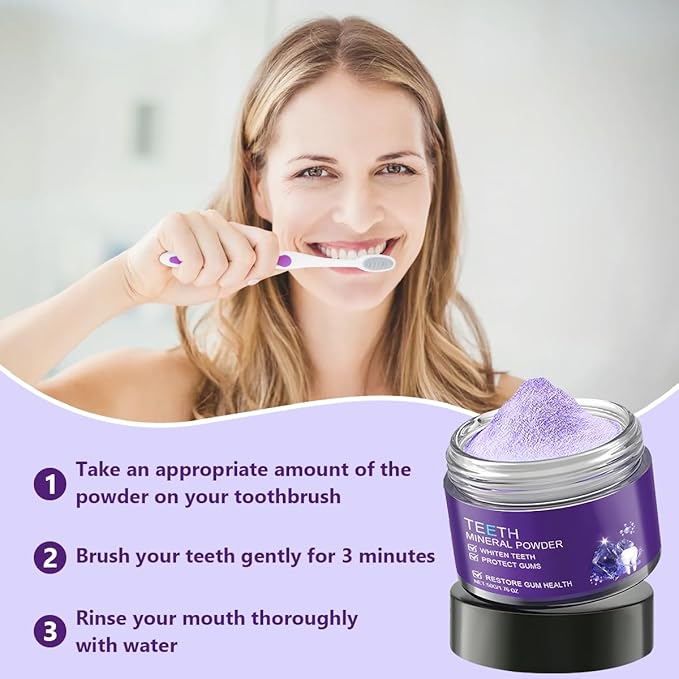 Teeth Restoration Mineral Powder, Teeth Whitening Mineral Powder 50g,Effective in StrengtheningTeeth and Gums, Fresh Breath (1 Bottle)