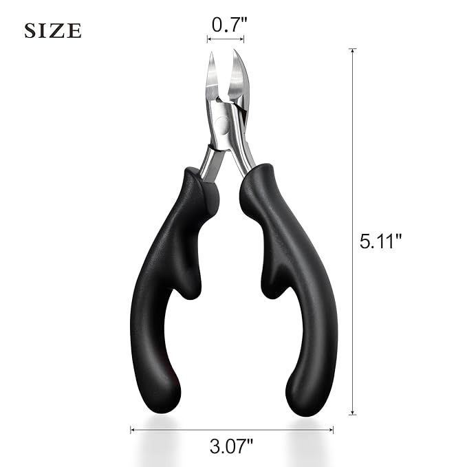 RIMEI Toenail Clippers, Professional Thick & Ingrown Nail Clippers for Men & Seniors, Podiatrist Recommended, Pedicure Clippers Toenail Cutters, Stainless Steel Sharp Curved Blade Grooming Tool