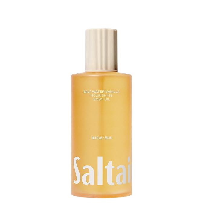 Saltair Body Oil - Jumbo Size Salt Water Vanilla After Shower and Bath Oil for Women and Men. Botanical, Non-Greasy, Well-Absorbing Moisturizer for Hydrating Dry Skin – 10oz Bottle