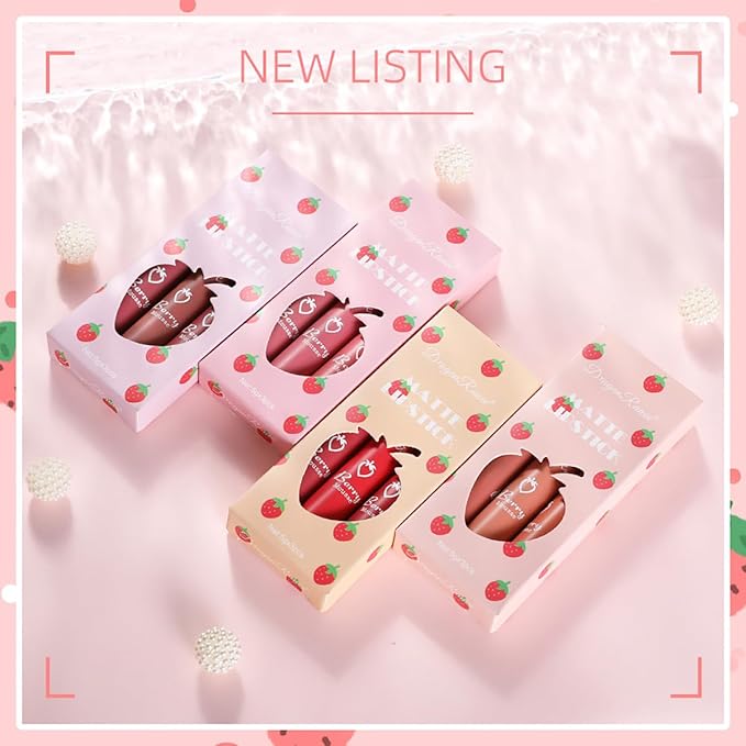 3Pcs Nude Matte Lip Lipstick, Velvet Smooth Crayon Lip Stain, Nude Lip Tint Long Lasting & Nourishing Lip Gloss Non-stick Cup Lipstick for Women Makeup (Set B, F)