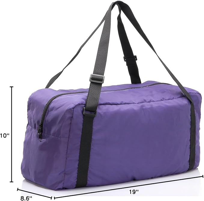 HOLYLUCK Foldable Travel Duffel Bag For Women & Men Luggage Great for Gym (Purple)