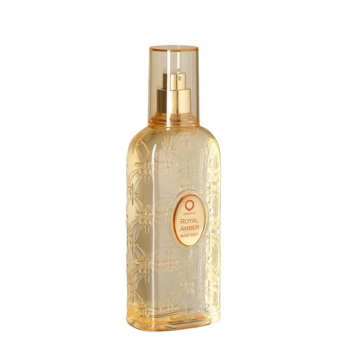 Orientica Luxury Royal Amber Body Mist 8 Oz / 236ml - Bergamot, Green, Melon, Pineapple, Gourmand, Amber, Woody, Vanilla, Musk - Arabic Perfume for Men & Women